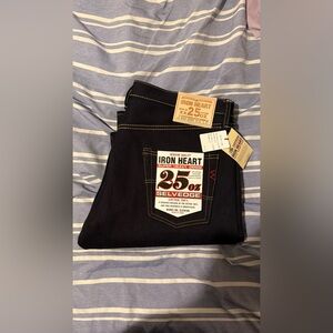 Iron Heart 634 XHSib 25oz Indigo Black Selvedge Straight Denim Jeans 38x36 NWT